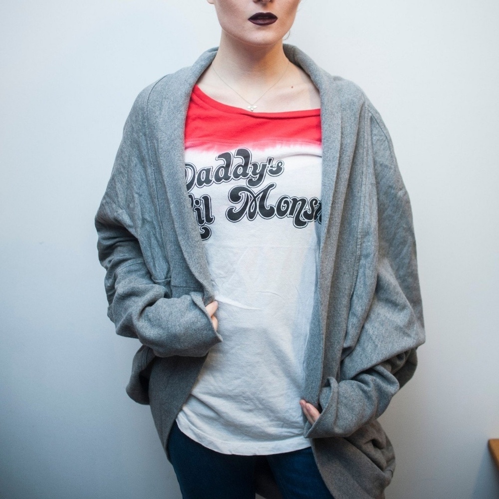 Grey Batwing Cardigan